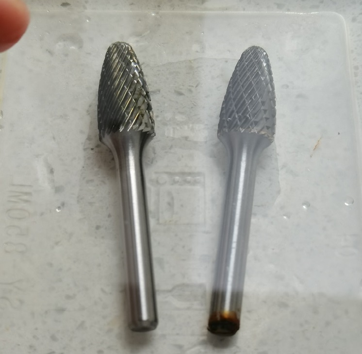Carbide Burrs without risk of rust in the bur shank